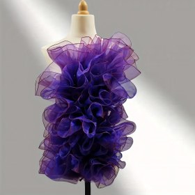 Resim 3 Yard Şık Mor Organze Şifon Fırfır Dantel Süslemeli, 12cm Genişliğinde, Kadın Elbiseleri için Katmanlı Tül Kumaş, Parti Dekoru, Kendin Yap Dikiş ve El Sanatları Aksesuarları - Parlak Pembe, Zümrüt Yeşili, Gökyüzü Mavisi, Kraliyet Mavisi, Beyaz, Kırmızı, Siyah Renklerde Mevcut, Parti Elbisesi Vurguları | Akışkan Dokusu | Organze Şifon Malzeme 