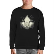 Resim Kedi Siyah Çocuk Sweatshirt 