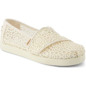 Resim 10022059 Natural Espadril / Keten Kadın 10022059 10022092 Toms Alpargata Classic Moroccan Crochet Beyaz 