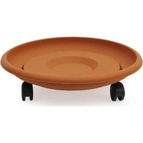 Resim Omnipazar So-tt02 Tekerlekli Saksı Tabağı No 2 Kiremit 108 