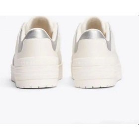 Resim Tommy Hilfiger Deri Renk Bloklu Basketbol Sneaker Beyaz 