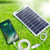 Resim 5W Taşınabilir Güneş Paneli Şarj Cihazı - Kamp, Karavan ve Dış Mekan Kullanımı için 5V USB El Tipi Güç Bankası, Yüksek Kaliteli, Yüksek Verimli Monokristalin Güneş Şarjı Dahili Sabitleyici ile, Siyah EVA Ambalaj, Güneşli Telefon Şarjı 