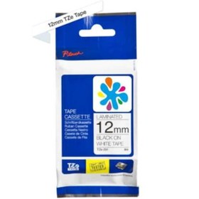 Resim Brother Tze-231 Beyaz Üzerine Siyah Uyumlu Etiket Şeridi Beyaz 