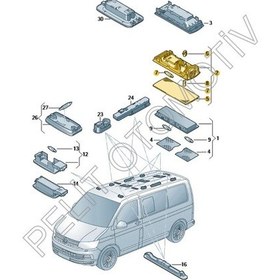Resim Transporter Caravella Tavan Lambası Gri 7h5947105e 2009-2019 