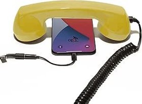 Resim Opis Technology 60s Kulaklık telefon alıcısı şeklinde Retro Kulaklık (iPhone versiyonu) - 60s Mikro Sarı 