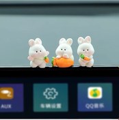 Resim Yunboo 8 Adet Rabbit Figür Seti - Araba İç Dekorasyonu, Sevimli Bunny Dashboard Aksesuarı, Otomobil Dekor Parçaları 