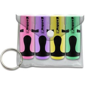 Resim Edding Fosforlu Kalem Mini Pastel Renkler 4 Lü Poşet ED7P499PAS 