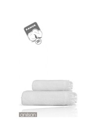 Resim 2'li Beyaz Jelena Havlu Seti %100 Pamuk - 1 Adet El Havlusu 50x90 Ve 1 Adet Banyo Havlusu 70x140 Beyaz 