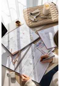 Resim Süresiz Haftalık Spiralli Masaüstü Planlayıcı 24x34 Cm - Desk Planner Siyah Siyah 