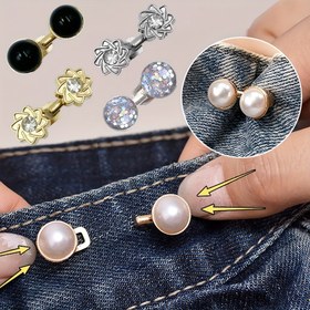 Resim 1 adet Zarif Ayarlanabilir Düz Mini Bel, Çiçek ve Taş Tasarım - Pantolon, Etek ve Elbise için Mükemmel - Şık İnci ve Kristal Detaylar - Günlük ve Resmi Durumlar için İdeal - Günlük Moda Aksesuarı, Moda Bel | Zarif Bel | Dayanıklı Alaşım Toka, Bel 