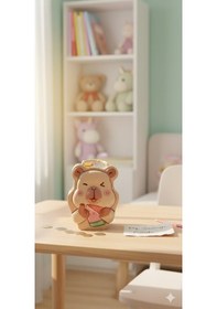 Resim Çocuklar İçin Kilitli Metal Para Kumbarası Sevimli Kapibara Tasarımlı Çocuk Odası Dekoratif Kumbara S-k Çok Renkli 