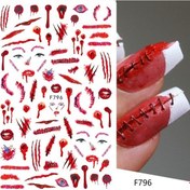 Resim Sevimli Cadılar Bayramı Kötü Tırnak Tasarım Etiket Tırnak Sanat F796 