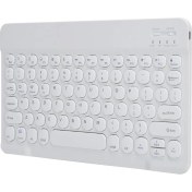 Resim TezMax Philips M9X S510J 10.1" Uyumlu Kablosuz Bluetooth Şarj Edilebilir Yuvarlak Tuşlu Klavye - Beyaz 
