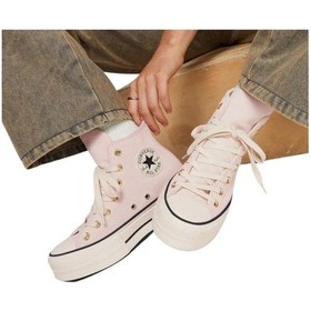 Resim Converse Chuck Taylor All Star Lift Kadın Pembe Süet Platform Sneaker-6934 Pembe 