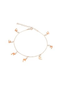 Resim Brezza Lusso Jewelry Yunus Balığı Figürlü Taşlı Gümüş Kadın Ayak Halhal Rose 