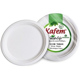 Resim Kafem Ekolojik Karton Tabak 18 CM 25 li x 40 Paket (Koli) 