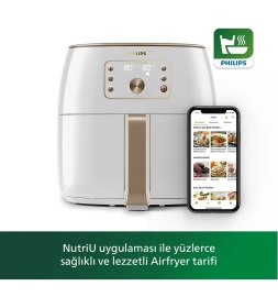 Resim Philips Airfryer 6 lt Kapasite Yağsız Fritöz Tek Hazne LED Ekran ile Kolay Temizlik 