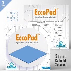 Resim Pullsar Eccopad - 100x100 mm | 1,00 mm Kalınlık | 3 W/m-K İletkenlik ile Güç ve Verimliliği Bir Arada Sunan Termal Pad! 