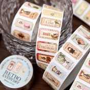 Resim Vintage Esintili Washi Bant Rulosu, 200cm - Scrapbooking, DIY Kartlar, Günlükler ve Takvim Dekoru için Sanatsal Çiçek & Karakter Tasarımları, Scrapbooking Malzemeleri, Mini Stickerlar, Günlük Seri 