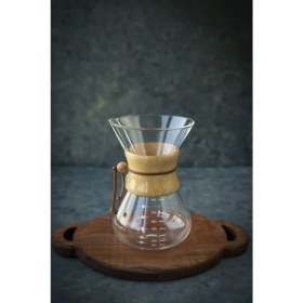 Resim Ahşap Tutacaklı Chemex 800 Ml, Şık ve Kullanışlı Kahve Demleme Aracı 