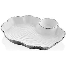 Resim Lamedor Unformed Beyaz Sılver Sos Tabagı 33,5x26,5x4,5 Cm 