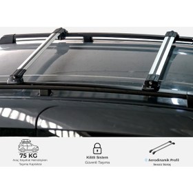 Resim Ford Connect 2014 2021 Uyumlu Trs-1 Kilitli Sistem Ara Atkı Tavan Barı Gri 2 Adet 