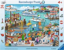 Resim Ravensburger 24 Parçalı Küçük Çerçeveli Puzzle Limanda Bir Gün 061525 