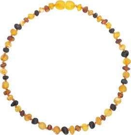 Resim STONE CAPSULE 4 Renkli (multicolor) Mat/parlatılmamış Barok Baltık Kehribar Bebek Diş Kolyesi (33 Cm) (unisex) 