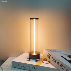 Resim Monozone Manyetik İpli Masa Lambası Şarjlı Modern Kitap Okuma Işığı 3 Modlu Dokunmatik Gece Lambası 