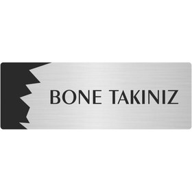 Resim Özarslan Dizayn Metal Departman Kapı İsimliği, Yönlendirme levhası Bone Takınız 10X20 Cm Gümüş Renk 