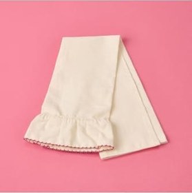 Resim Dikişli Fırfırlı Kurulama Bezi - Ekru/Kırmızı - 30X50 Cm 