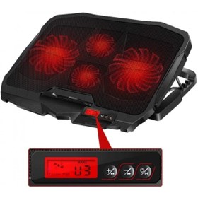 Resim Everest Grup Laptop Soğutucu 4 Fanlı Led Işıklı Lcd Ekranlı Notebook Altlığı Cooling S188 