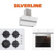 Resim Silverline Beyaz Cam Ankastre Set (3472 Bold 60+cs5429w01+bo6501w01) 