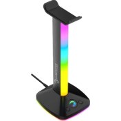 Resim Eliterack Rgb Gaming Usb3.0 Oyuncu Alüminyum Alaşımlı Kulaklık Standı 