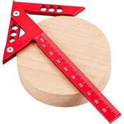 Resim Alüminyum Alaşımlı Hassas Ahşap İşleme Kare - Merkez Çizici, Çizgi Ölçer & 45/90 Derece Cetveli ile Açı İşaretleyici, Su Geçirmez & Paslanmaz Marangozluk Aracı 