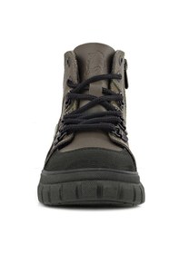 Resim Rakerplus Hakiki Deri Haki Yeşil Fermuarlı Erkek Çocuk Bot Haki 