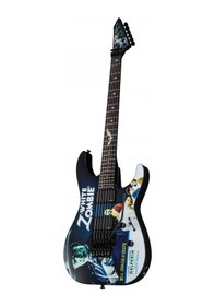 Resim Esp Ltd Lkhwz White Zombie Kirk Hammett Signature Elektro Gitar Bela Lugosi Grafikli Koleksiyonluk Model 