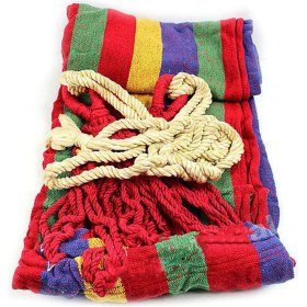 Resim Melek Store Kanvas Çantalı Hamak Çubuklu Mavi Çizgiler 190 x 80 cm 