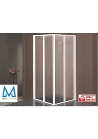 Resim Blackline Beyaz Mika Köşe Duşakabin Özel Üretim 100 x 100 CM 