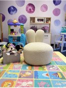 Resim LAYKİDS Çocuk Odası Tavşan Koltuk Teddy Kumaş Mini Berjer Pofuduk Tek Parça Bebek Sandalye 
