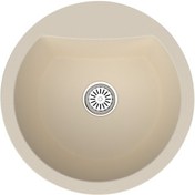Resim Gradde Bej Tek Göz Oval50CM Çapında T.Üstü Granıt Eviye Gr50C x 