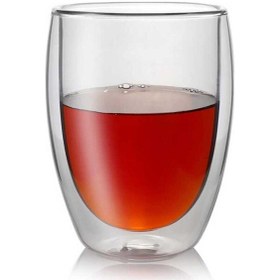 Resim Çift Katmanlı Cam Bardak 350 Ml Şeffaf 