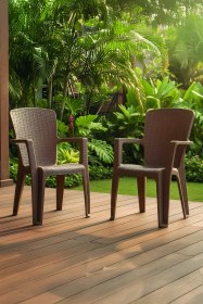 Resim Side 2'li Rattan Sandalye Cappuccino Cappuccino 