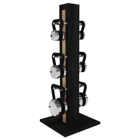Resim Pent LOVA Set - Kettlebells Dikey Ahşap Stand | Set - Beige / Black Ash 
