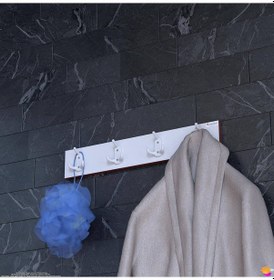 Resim Modilayn Arı Serisi 12 Kancalı 61,4x9,6 Cm Banyo Askısı - 4'lü Set Ekstra Düzen Ve Yer Tasarrufu Beyaz 
