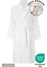 Resim %100 Pamuk Bornoz - Şalyaka Otel Bornozu, Spa Için Ideal, Günlük Kullanıma Uygun 