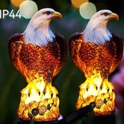 Resim [1 adet Güneş Enerjili Kartal Heykeli Işığı] Güneş Enerjili LED Kartal Heykeli Işıkları, Reçine Sanatı ile Gerçekçi Tüylü Kartal Işığı, Enerji Verimli Bahçe Çit Aydınlatması, 600mAh Nikel Pil, Anahtar Kontrolü, Çim ve Veranda Dekoru için 