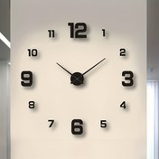 Resim DIY Sessiz Kendinden Yapışkan Duvar Saati - Modern Kuzey Stili, Siyah ve Beyaz Tasarım ile Altın Detaylar, Akrilik Numaralı Saat Oturma Odası veya Yatak Odası Dekoru için, Pille Çalışır (Piller Dahil Değildir), Yatak Odası Duvar Saati | Minimalist Duvar Saati | Kendinden Yapışkan Saat 