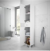 Resim Alesta Life 2 Kapaklı Çekmeceli Banyo Dolabı Beyaz 