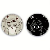 Resim 2'li Set Sevimli Yıldız Kedi Rozeti - Moda Eşleştirme Tek Parça Çanta Süsleri, Parti Kostüm Aksesuarları, Okul Çantası ve Sırt Çantası Dekorasyonları, Çiftler için Hediye, Doğum Günü Hediyeleri, Erkek ve Kadın Dekoratif Aksesuarlar 